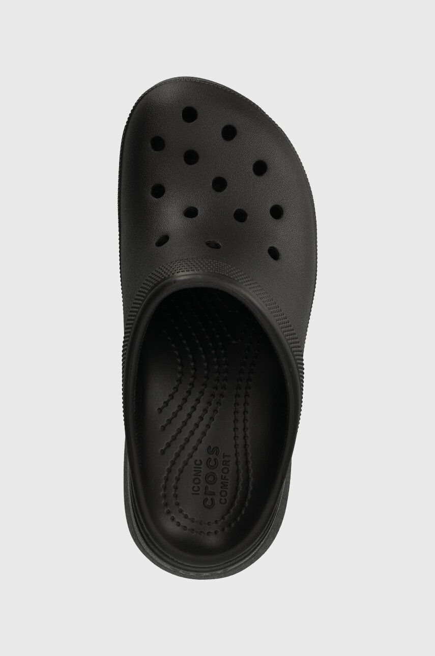 Crocs papuci Siren Clog femei, culoarea negru, cu toc drept 208547 ...