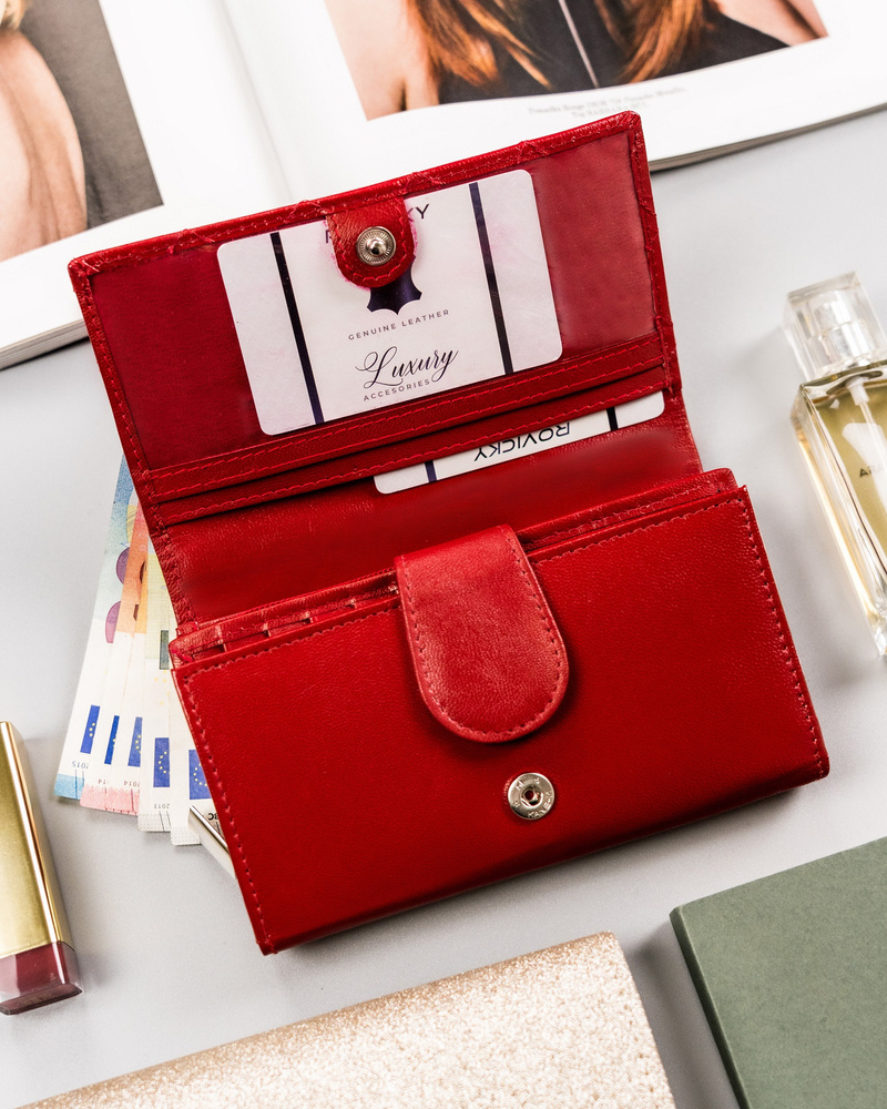 Portofel dama din piele naturala Rovicky PTR-R-RD-21-GCL-Q-3936 R