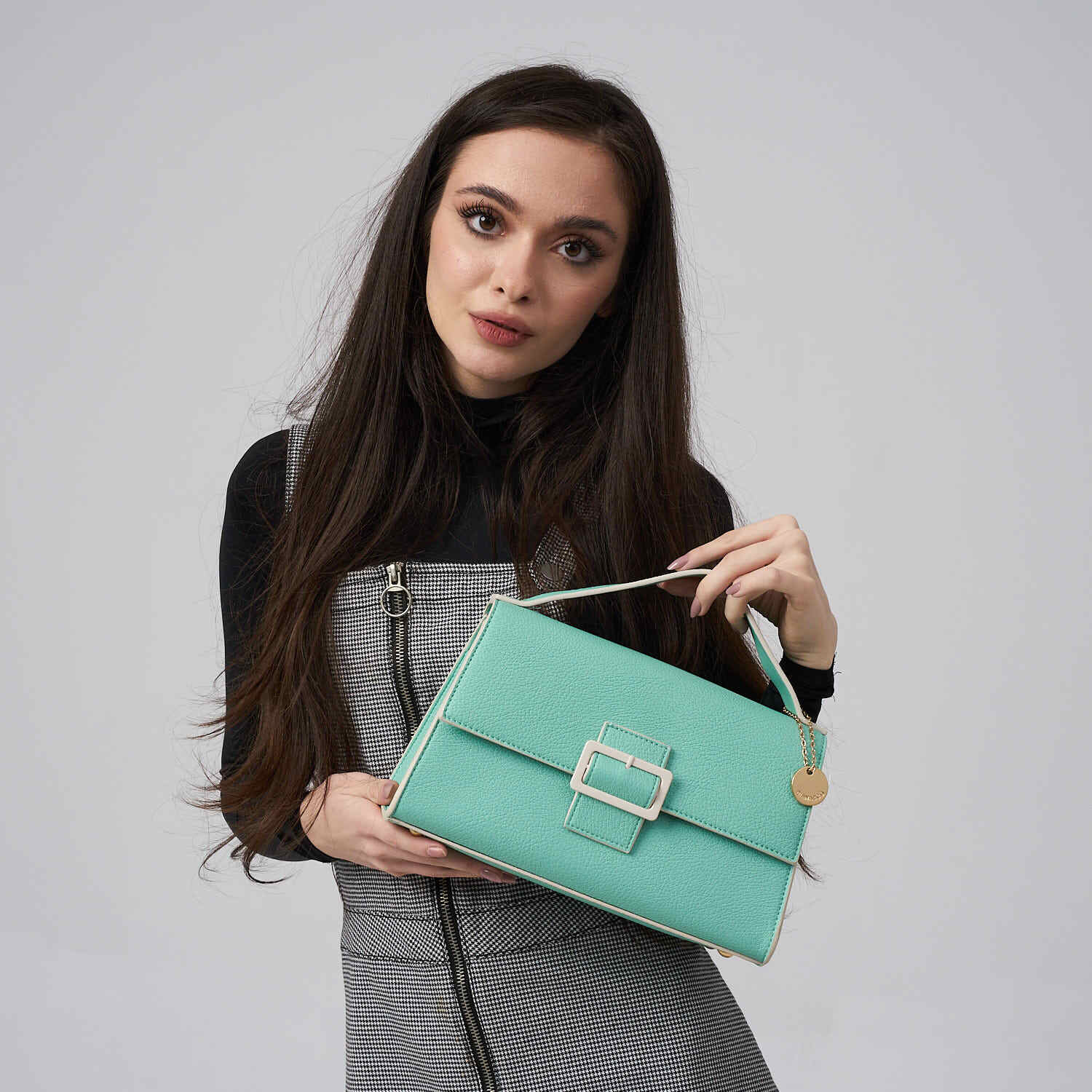 Diana & Co Geanta Verde Crossbody Cu Margini Contrastante