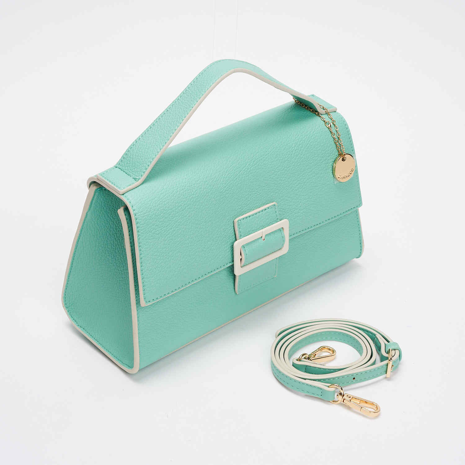 Diana & Co Geanta Verde Crossbody Cu Margini Contrastante