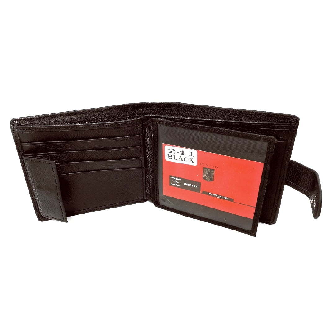 Portofel barbatesc, din piele naturala maro, hassion 241, Magrot 13888