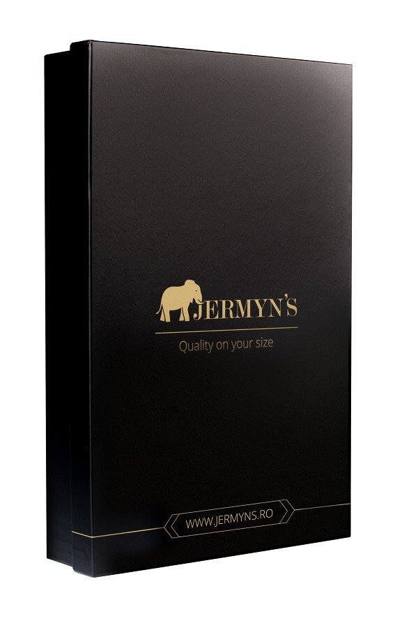 JERMYN'S Camasa alba dama Luxury Slim Fit EASY IRON cu structuri bleumarin navy (Marime: L)