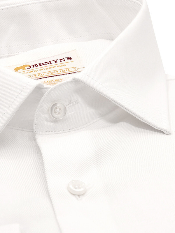 JERMYN'S Camasa eleganta slim alba barbati Diagonal pentru butoni Luxury Slim Fit (Marime: L)