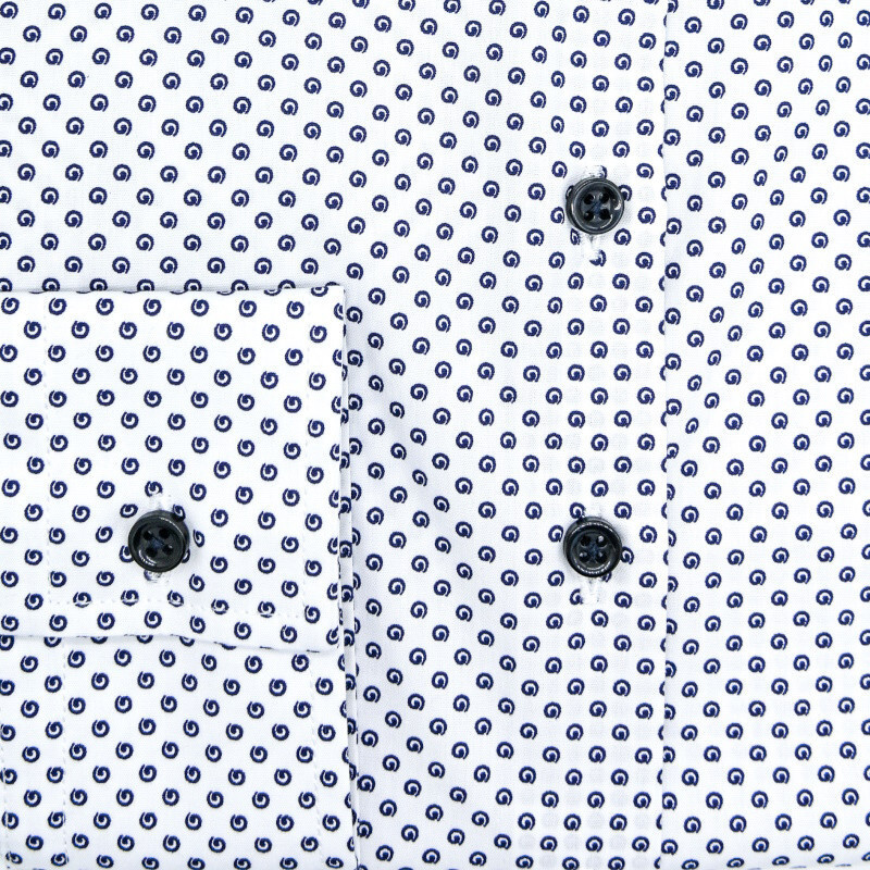 JERMYN'S Camasa alba dama Luxury Slim Fit EASY IRON cu structuri bleumarin navy (Marime: L)