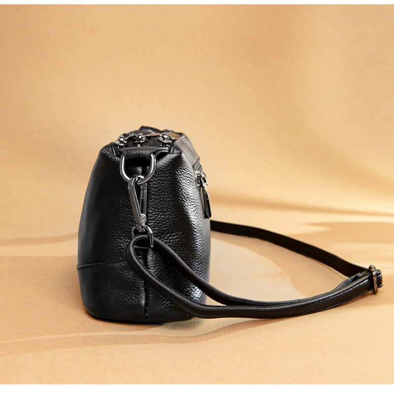 Geanta dama JERMYN'S Ancona din piele naturala neagra