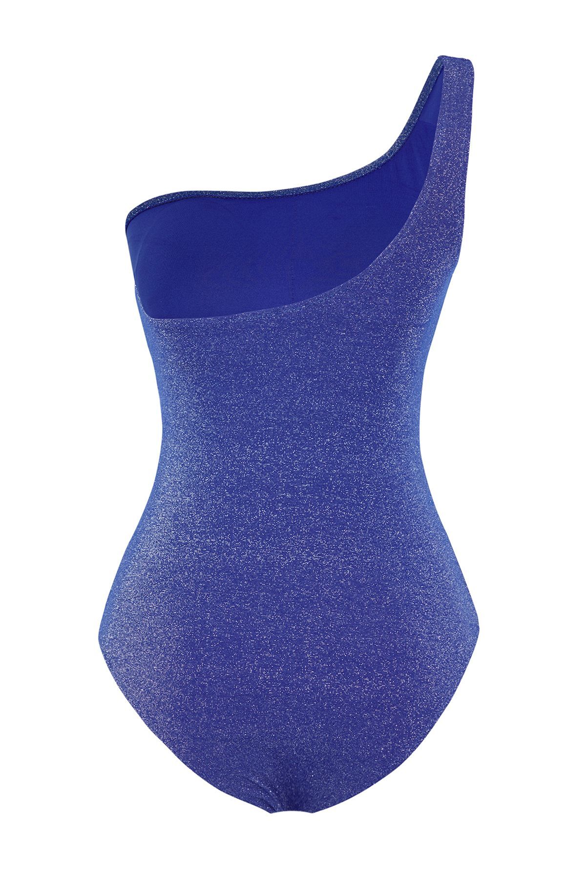 ＊新品タグ付き＊【UJOH】One Sholder SKT（Dark Navy) Trendyol Navy Blue One Shoulder Glitter Regular Swimsuit - GLAMI.ro