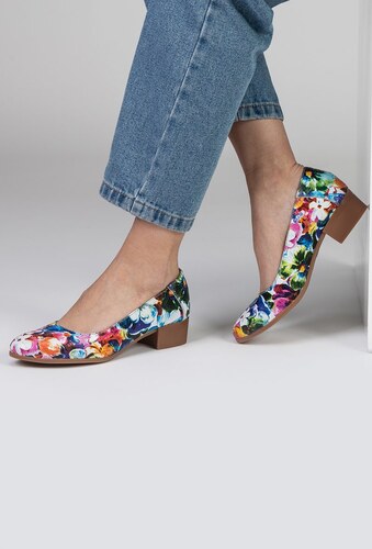Criticism Barry Thereby DASHA Pantofi din piele naturala cu imprimeu floral multicolor - GLAMI.ro
