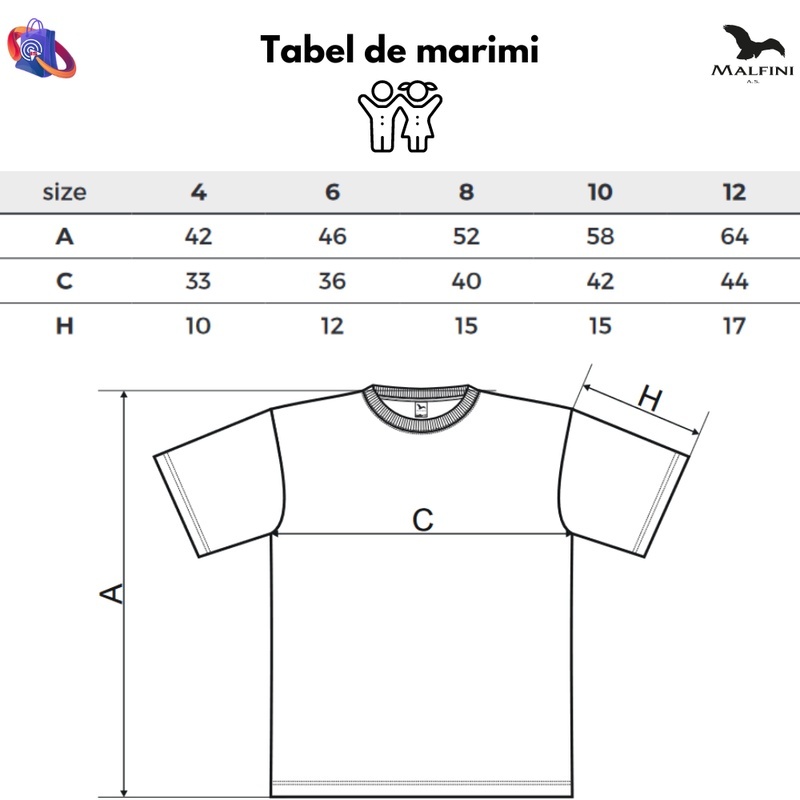 Malfini Tricou personalizat pentru copii din bumbac 100% - Rick Madness, Rick și Morty, desen animat, nebunie, suprarealist