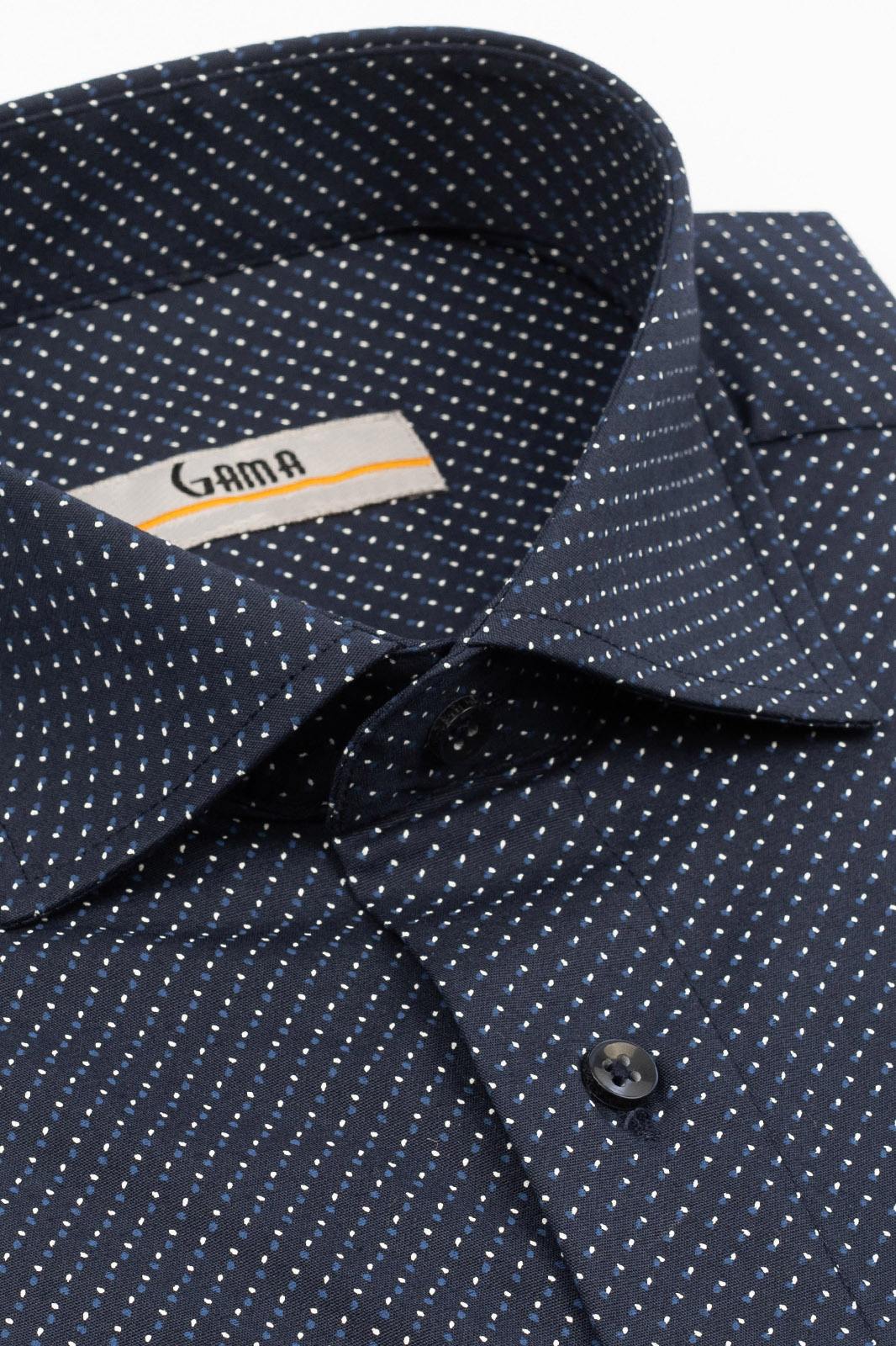 GAMA Camasa barbati regular fit bleumarin cu imprimeu alb si albastru PREMIUM