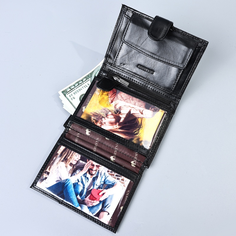 Portofel barbati JERMYN'S Rimini RFID din piele naturala neagra cu inchidere prin capsa