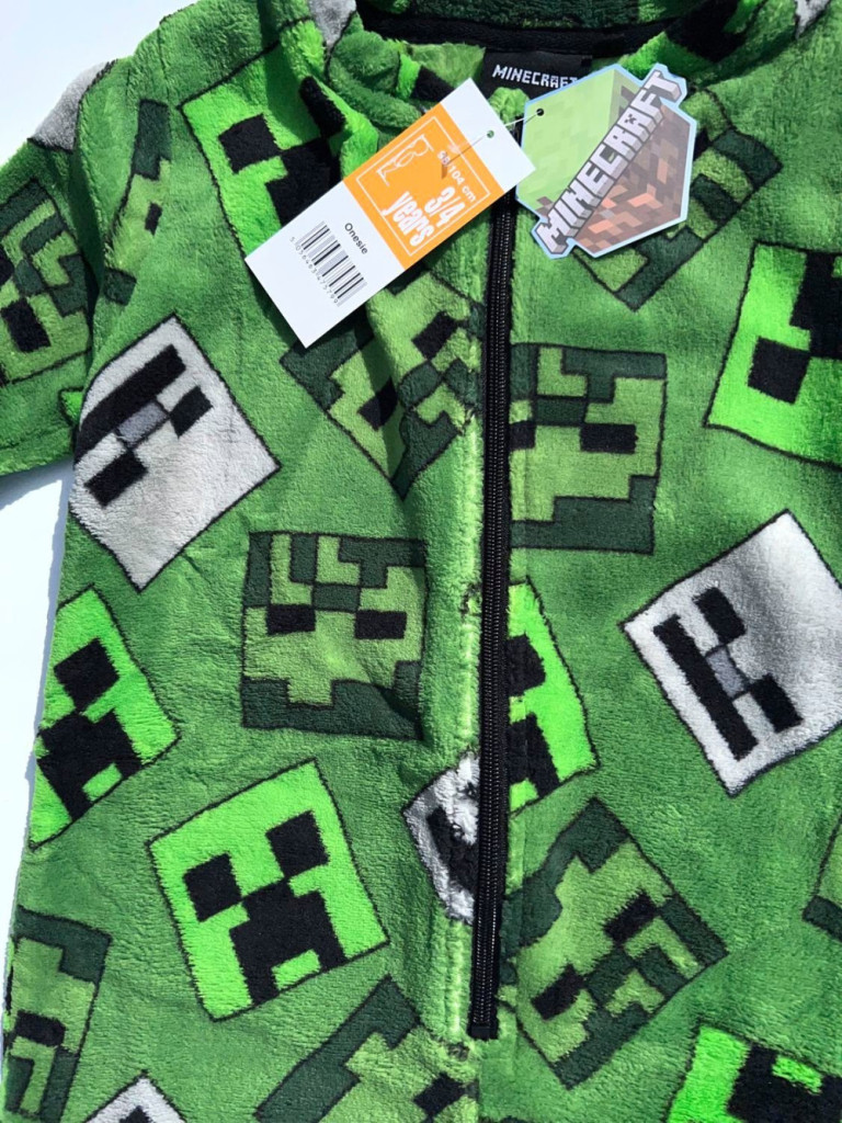 Minecraft Overal Minecraft Emerald pijama lung pentru copii, overal 3 - 4 ani / 98 - 104 ...