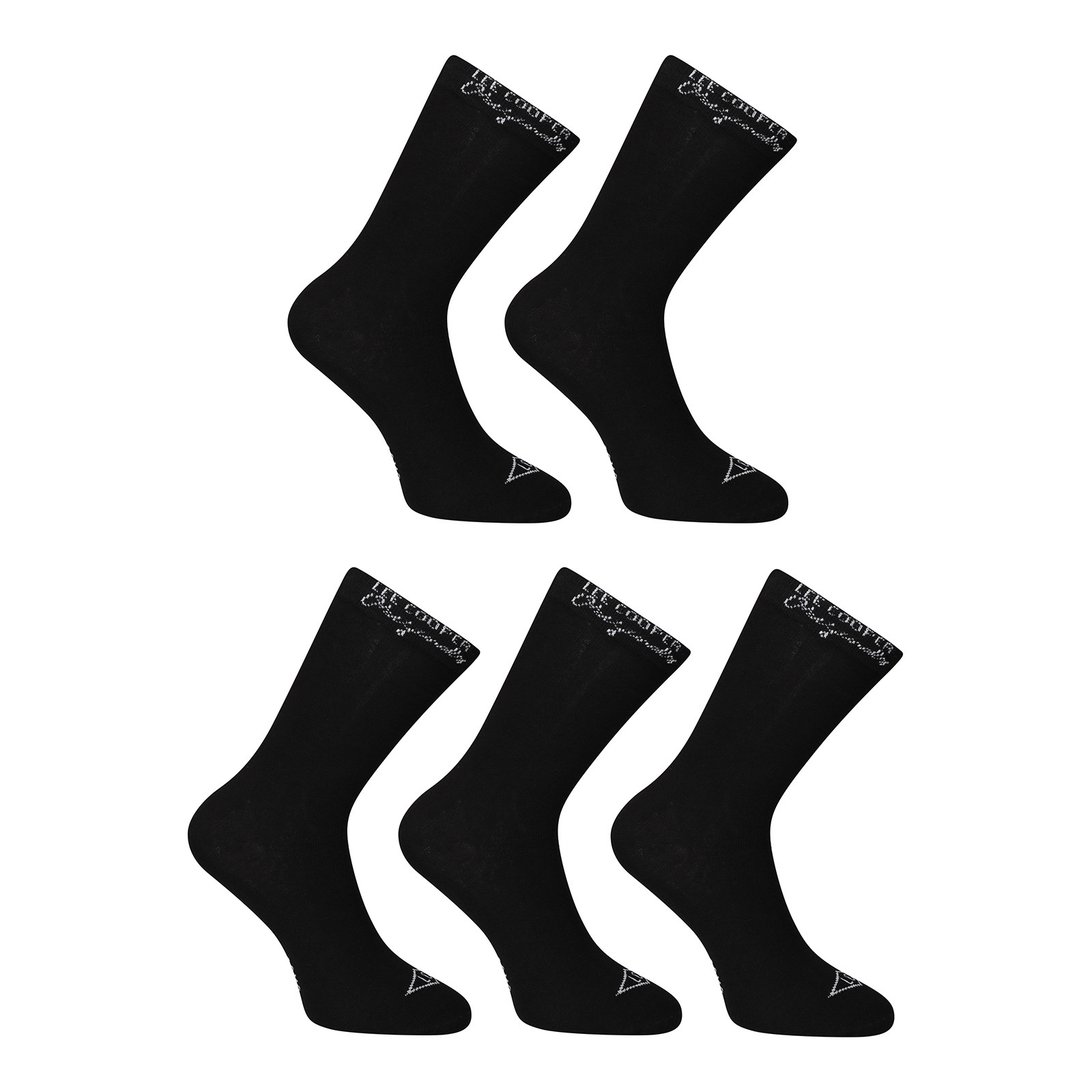 5PACK șosete Lee Cooper înalte negre (PO41029) M