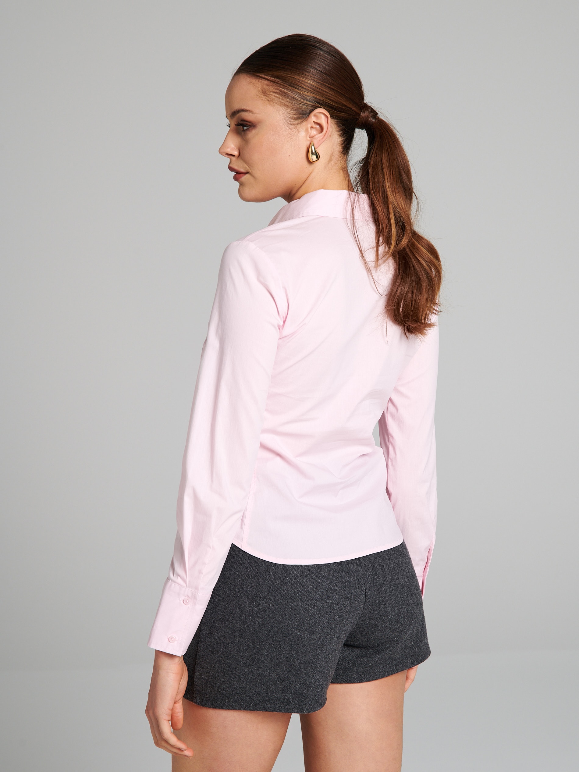 Sinsay - Cămașă slim fit - roz-pastel