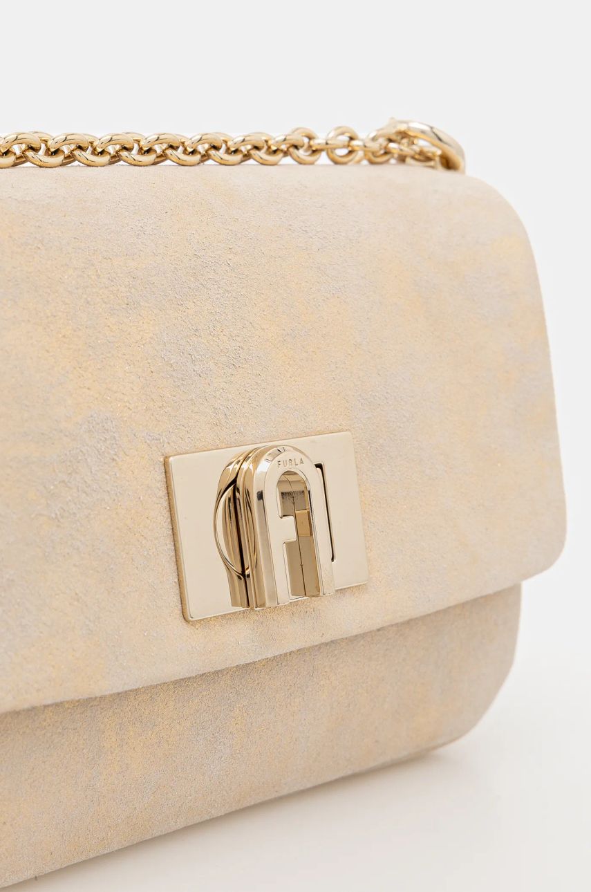 Furla geanta de mana din piele intoarsa