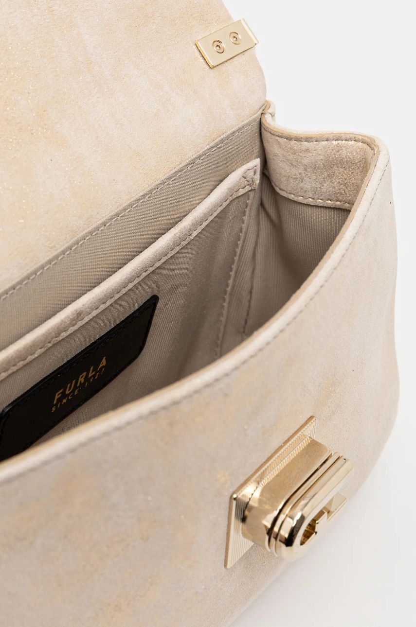 Furla geanta de mana din piele intoarsa