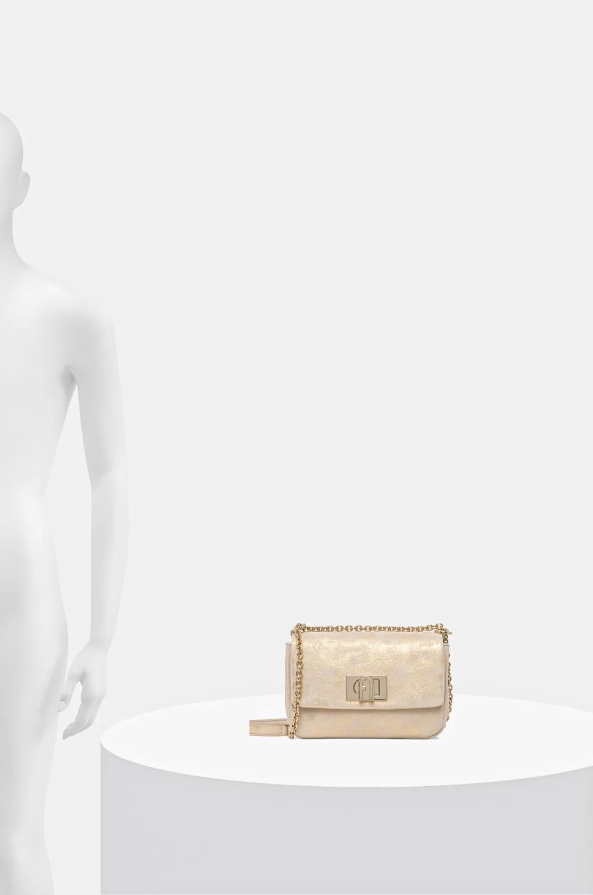 Furla geanta de mana din piele intoarsa