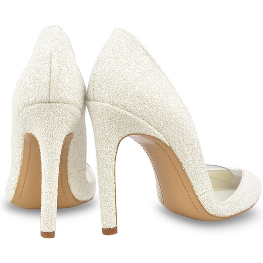 Pantofi de mireasa Mihai White Glitter Pumps - GLAMI.ro