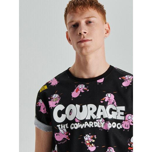 Possession sew allocation Cropp - Tricou Courage the Cowardly Dog - Negru - GLAMI.ro