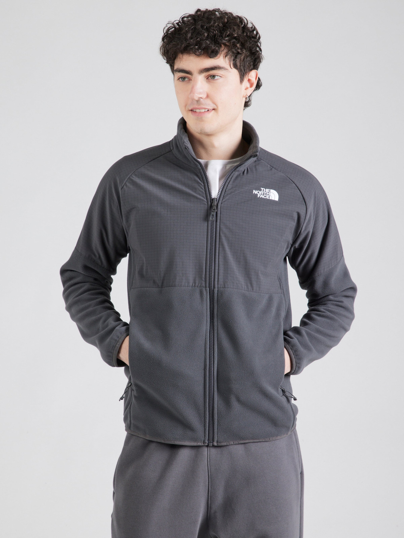 THE NORTH FACE Jachetă fleece funcțională 'Glacier' gri / alb