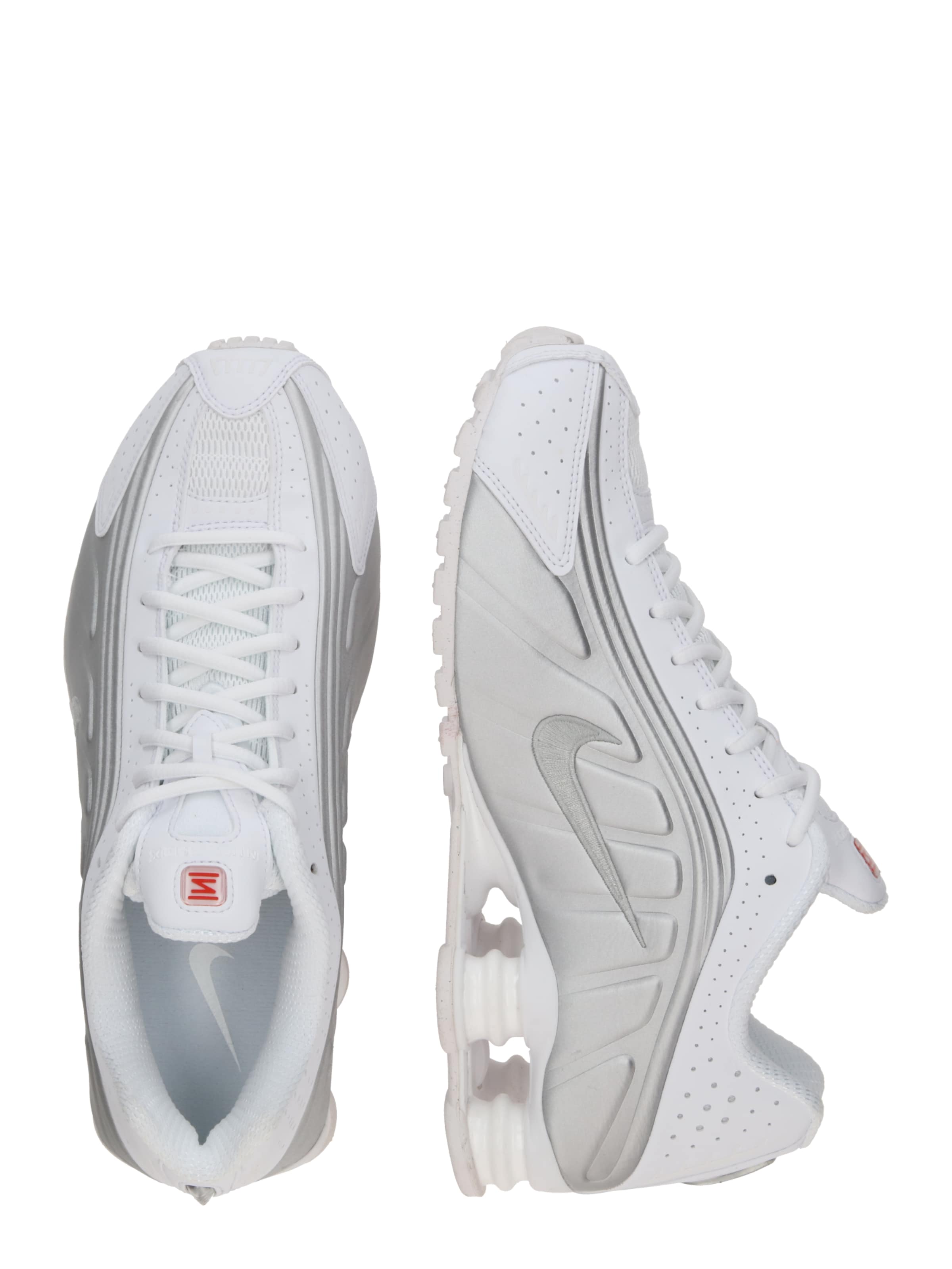 Nike Sportswear Sneaker low 'SHOX R4' argintiu / alb