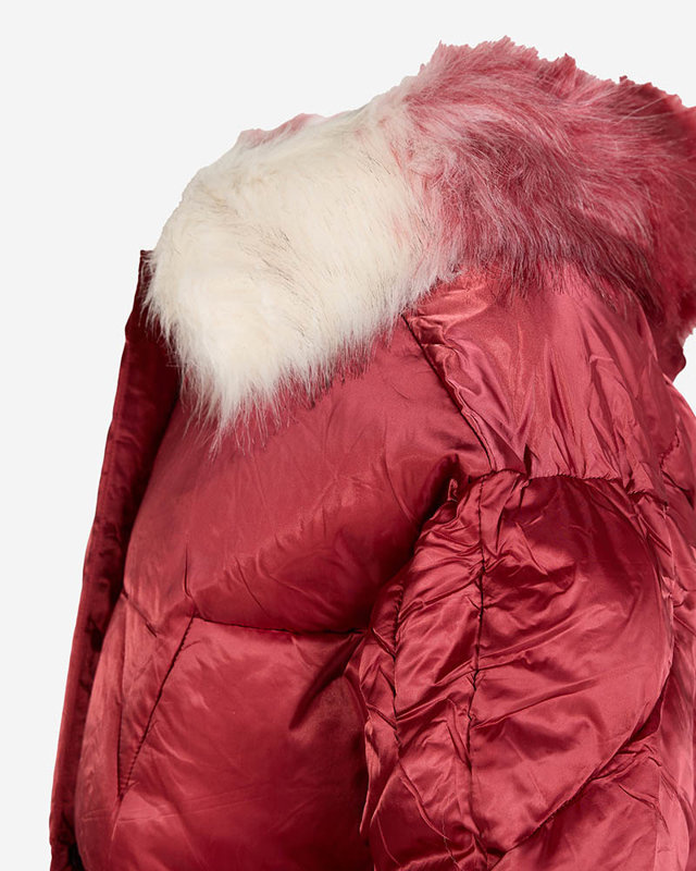 Resti Maroon women's winter jacket with synthetic down fill - Clothing