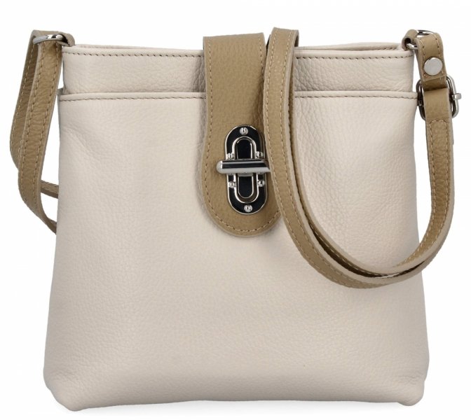 Vittoria Gotti Geantă Elegantă Tip Poștaș Din Piele Italiană 201 Bej/Pământiu