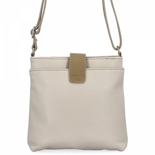 Vittoria Gotti Geantă Elegantă Tip Poștaș Din Piele Italiană 201 Bej/Pământiu