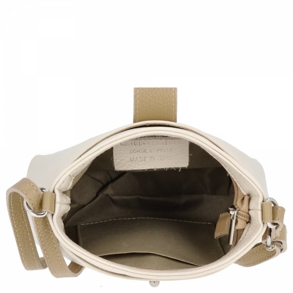 Vittoria Gotti Geantă Elegantă Tip Poștaș Din Piele Italiană 201 Bej/Pământiu