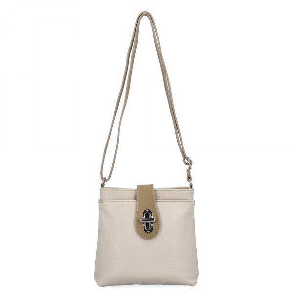 Vittoria Gotti Geantă Elegantă Tip Poștaș Din Piele Italiană 201 Bej/Pământiu