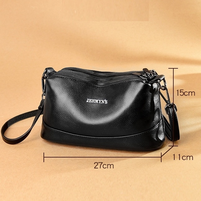 Geanta dama JERMYN'S Ancona din piele naturala neagra