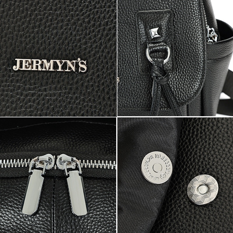 Rucsac dama din piele naturala neagra JERMYN'S Genova