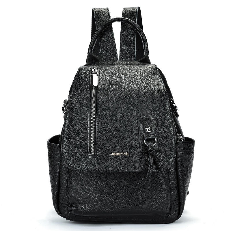 Rucsac dama din piele naturala neagra JERMYN'S Genova