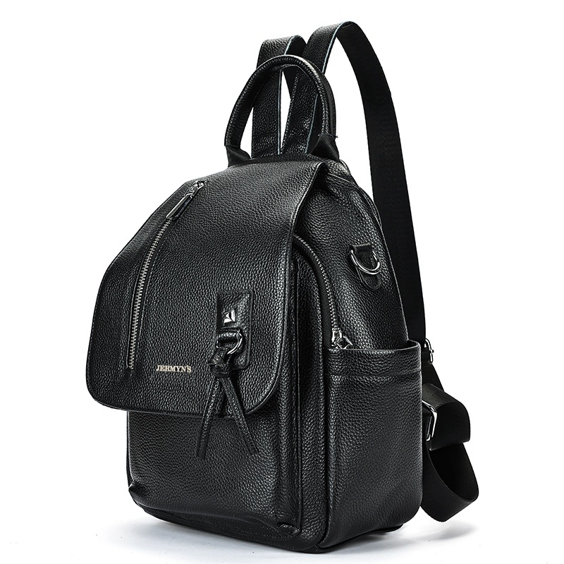 Rucsac dama din piele naturala neagra JERMYN'S Genova