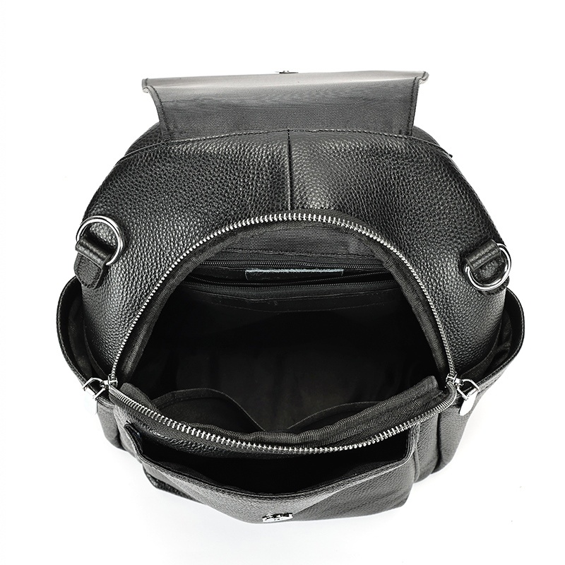 Rucsac dama din piele naturala neagra JERMYN'S Genova