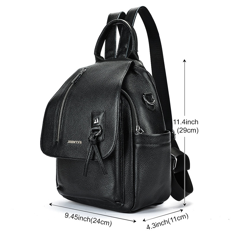 Rucsac dama din piele naturala neagra JERMYN'S Genova