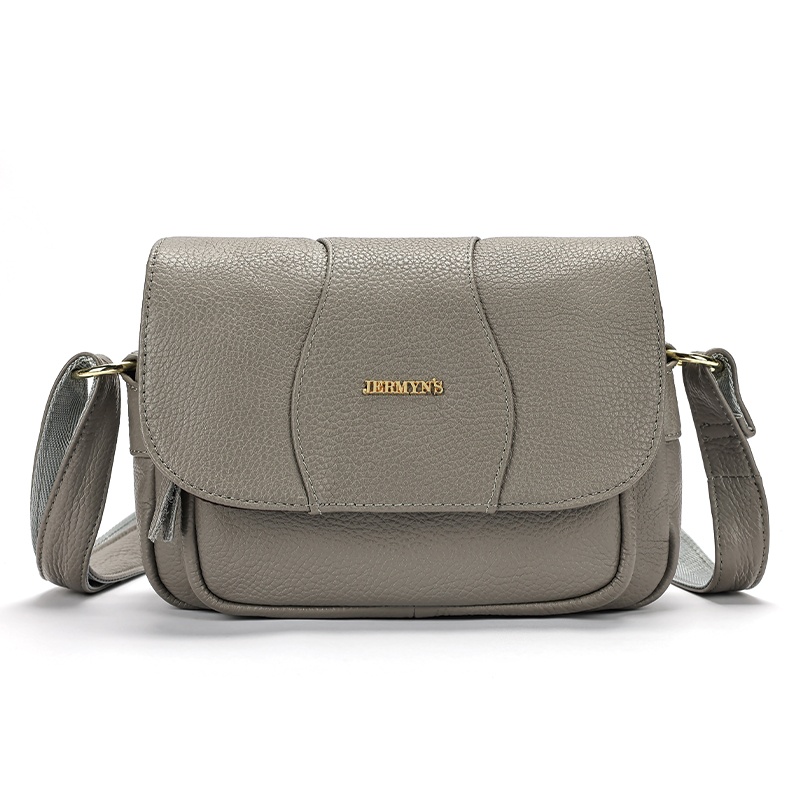 Geanta dama JERMYN'S Sophia, piele naturala, gri, casual