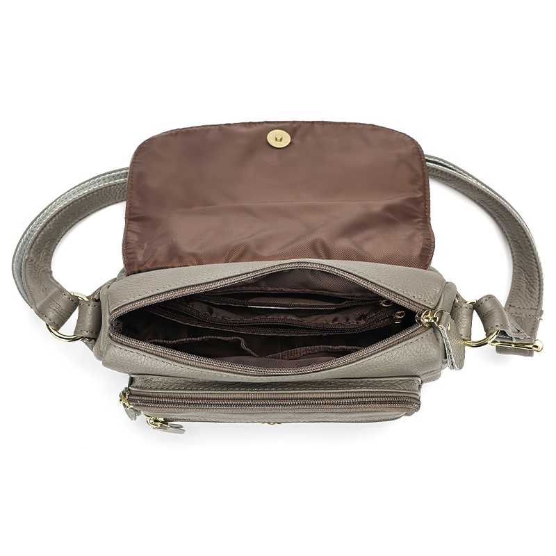 Geanta dama JERMYN'S Sophia, piele naturala, gri, casual