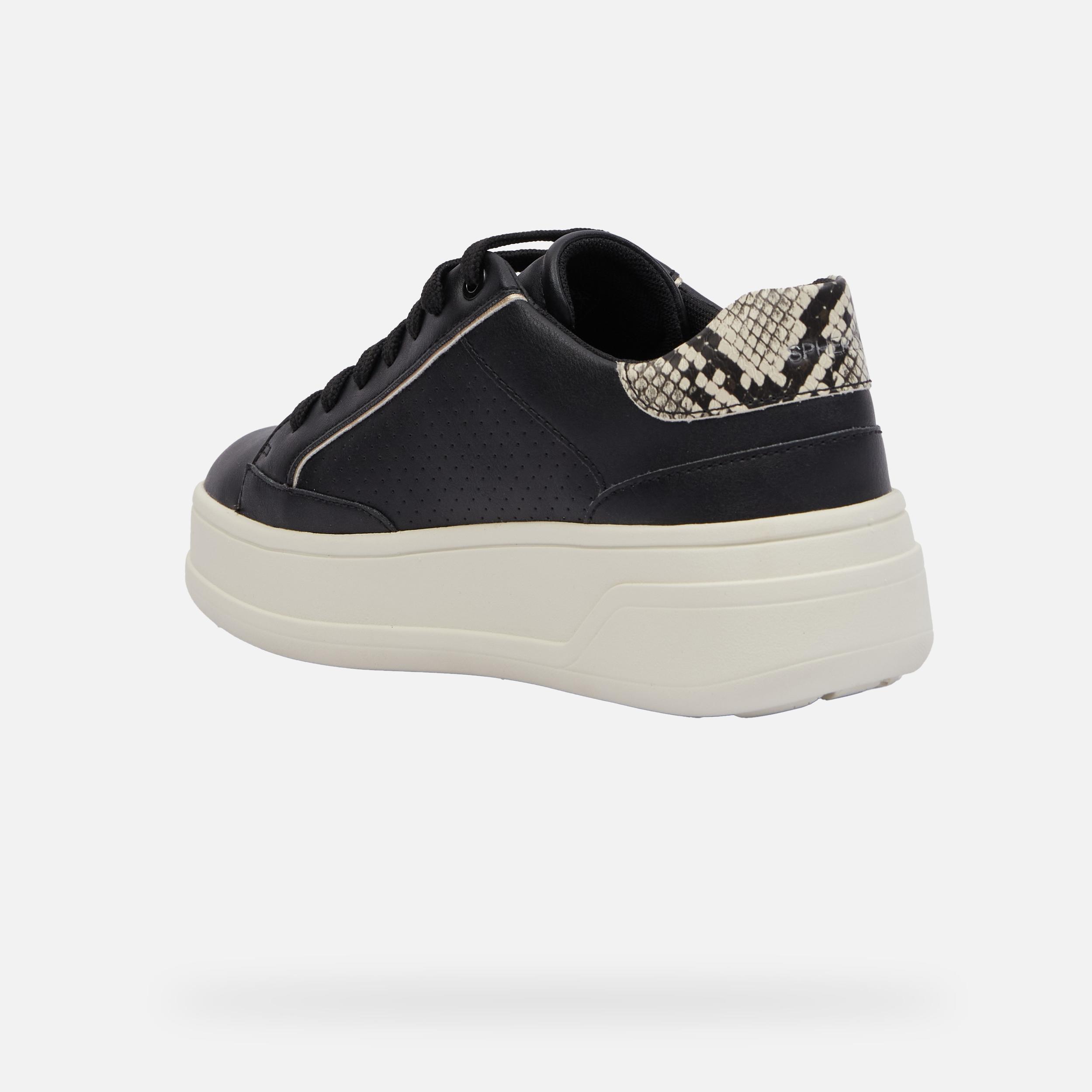 Black women's sneakers Geox Spherica ECUB-2 - Women's