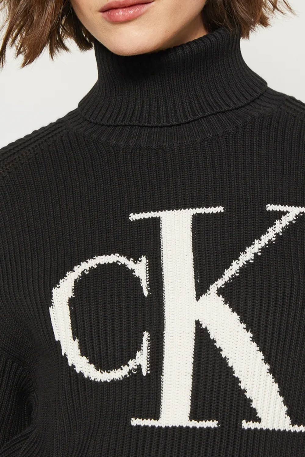 CALVIN KLEIN Pulover Blown Up Ck Loose Cont LV047D349G UB1 black