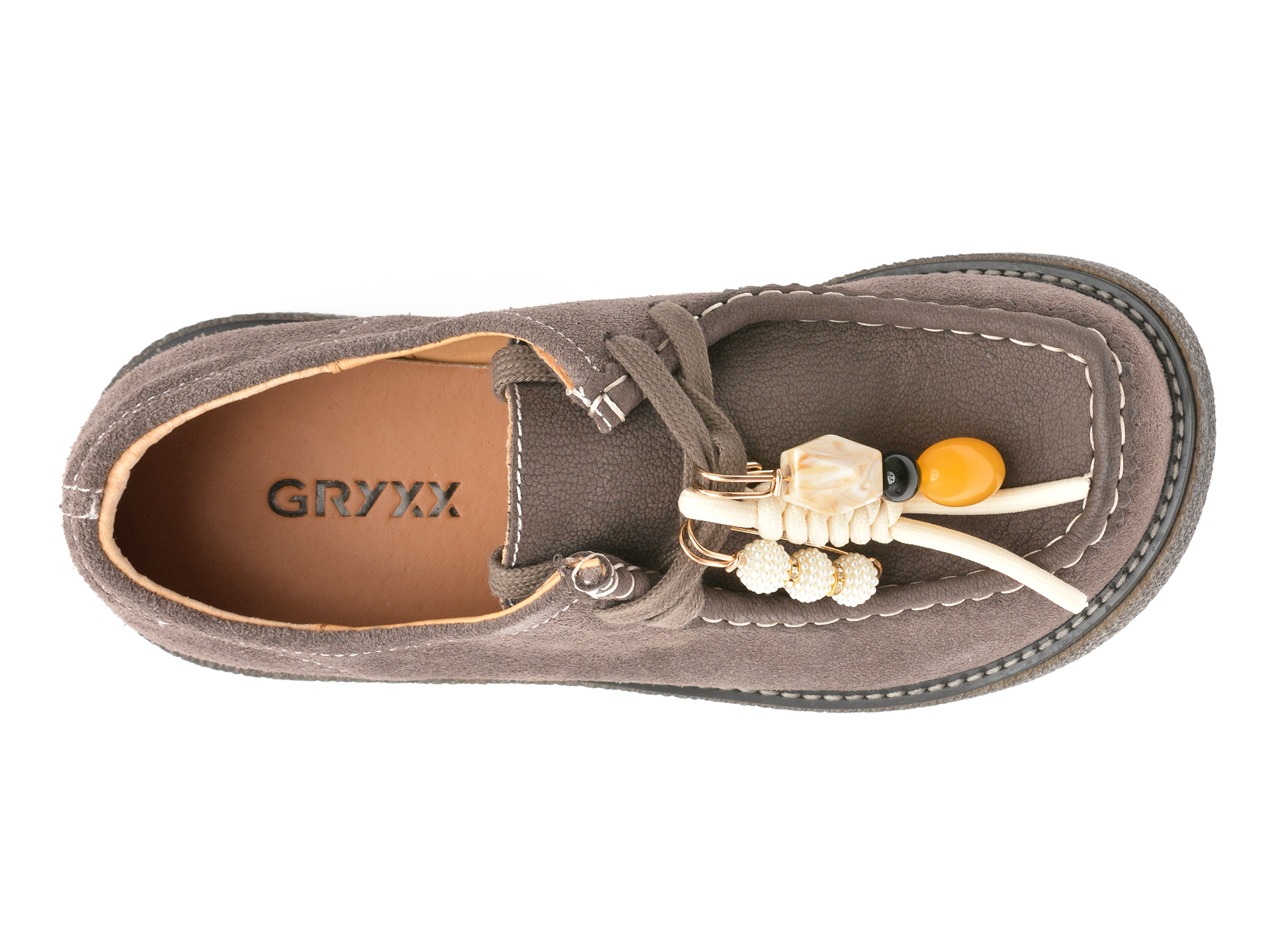 Pantofi GRYXX gri, 9320, din piele intoarsa
