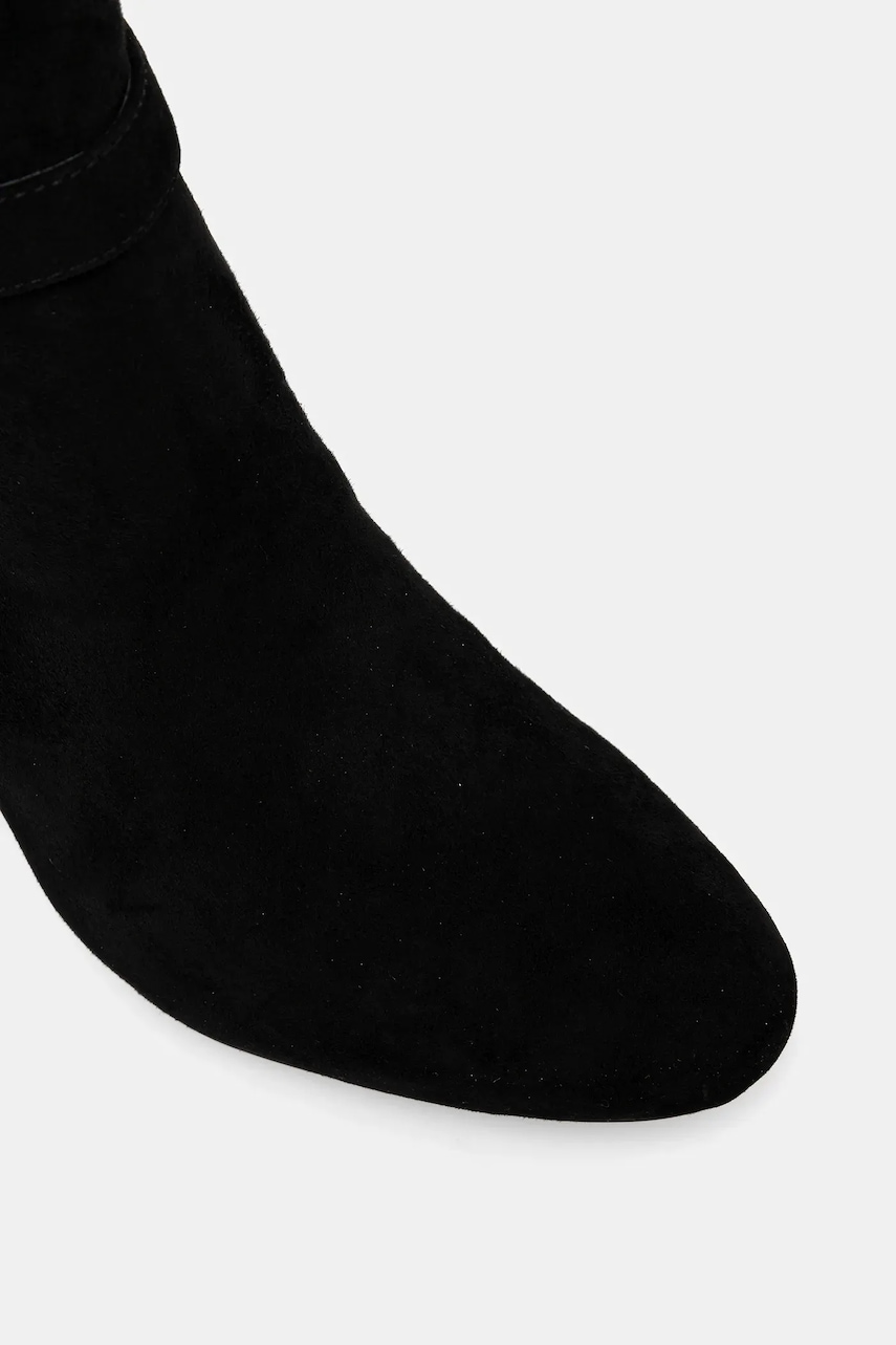 Lauren Ralph Lauren cizme din piele întoarsă Kellie Tl Hl culoarea negru, cu toc drept, 802967843001