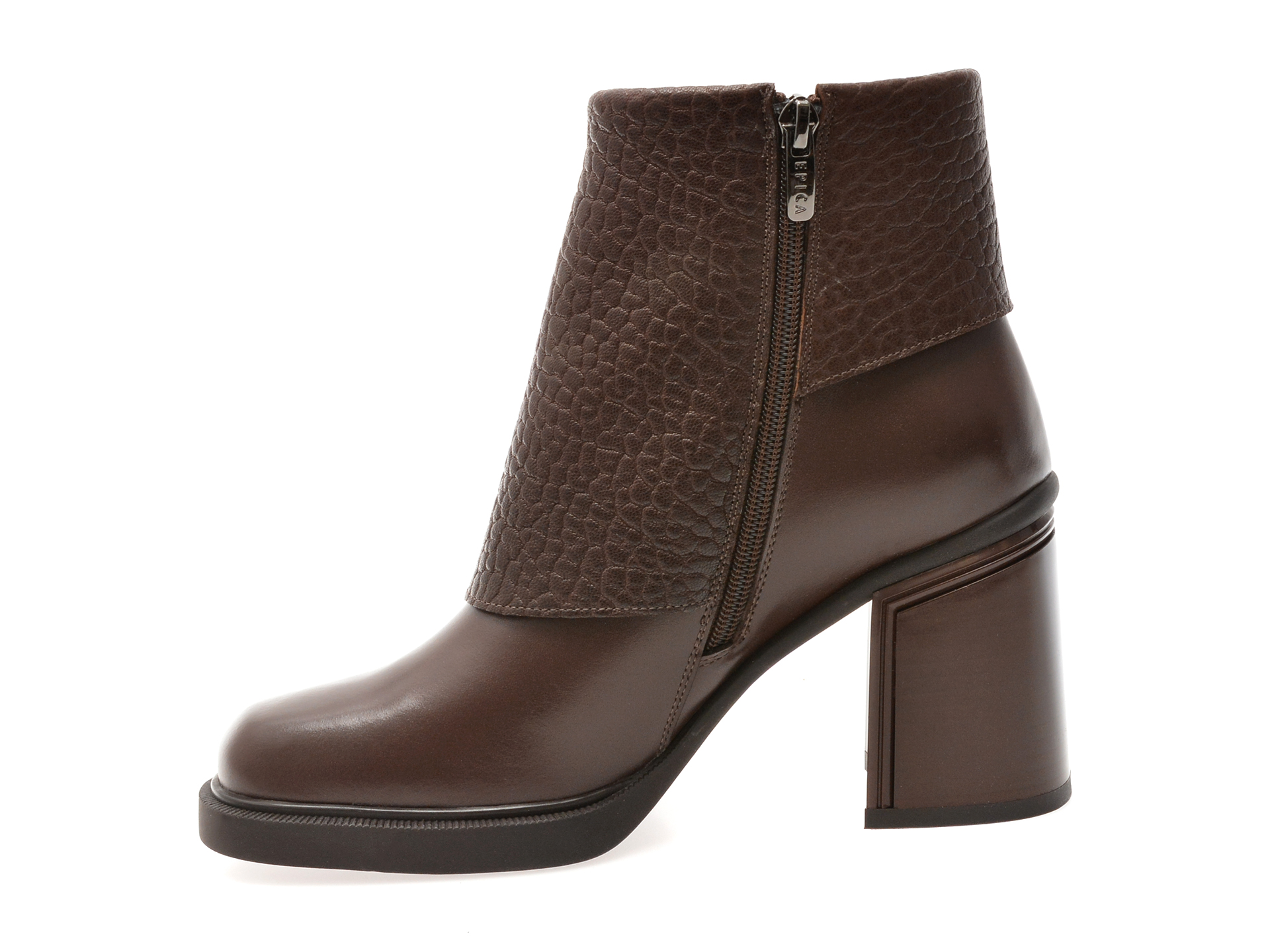 Ghete EPICA maro, 5556, din piele naturala