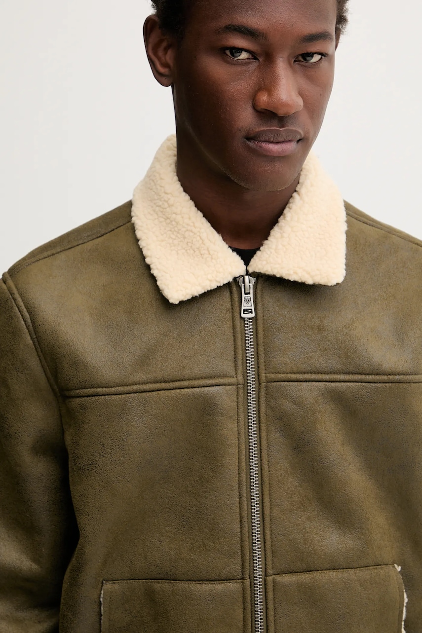 Guess Jeans geacă culoarea verde, de tranziție, M5BL1D W1862