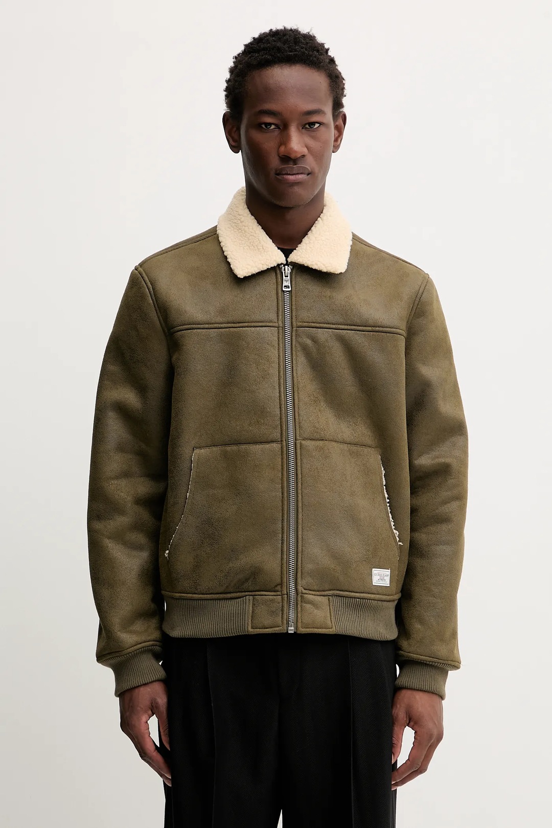 Guess Jeans geacă culoarea verde, de tranziție, M5BL1D W1862