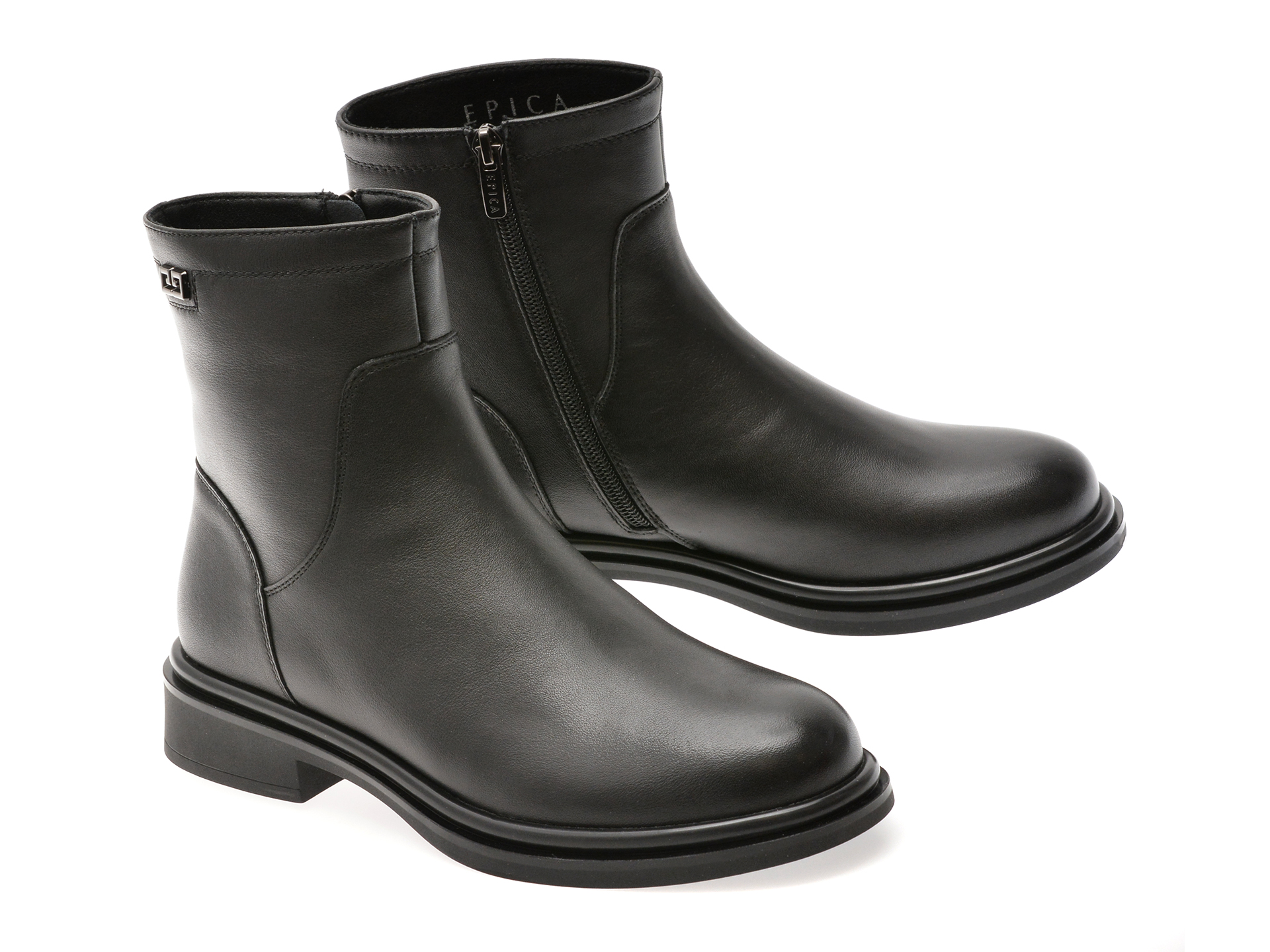 Ghete EPICA negre, DX1286, din piele naturala