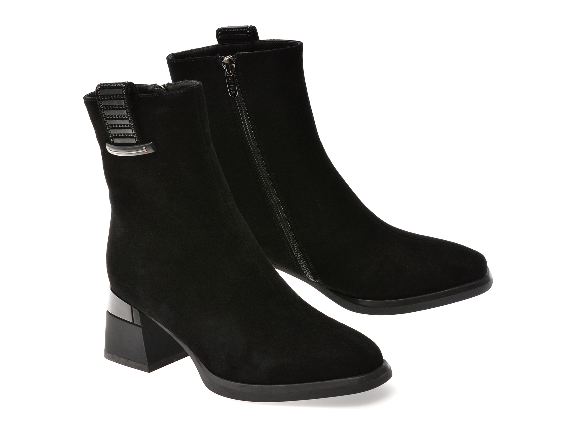 Botine EPICA negre, M10, din piele intoarsa