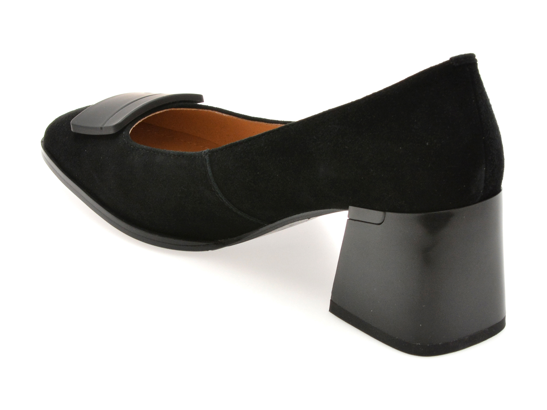 Pantofi eleganti EPICA negri, 4L109, din piele intoarsa