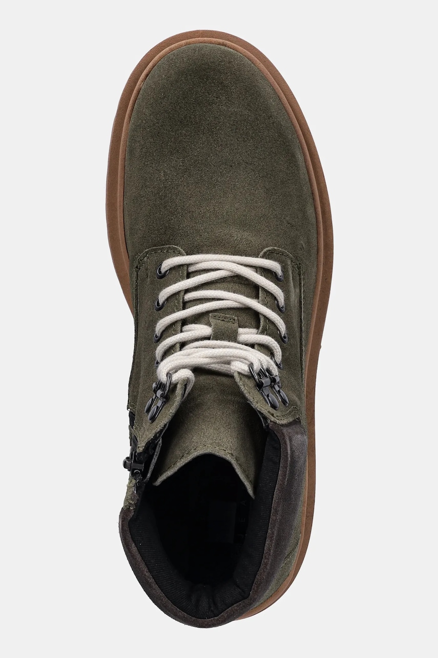 Tommy Jeans cizme înalte din piele TJM LACE UP BOOT SUEDE