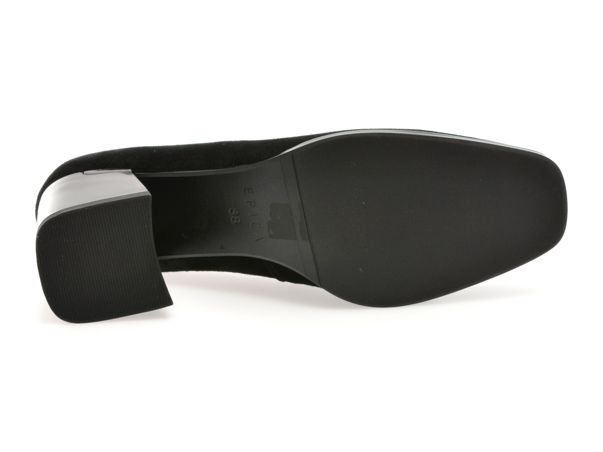 Pantofi eleganti EPICA negri, 4L109, din piele intoarsa