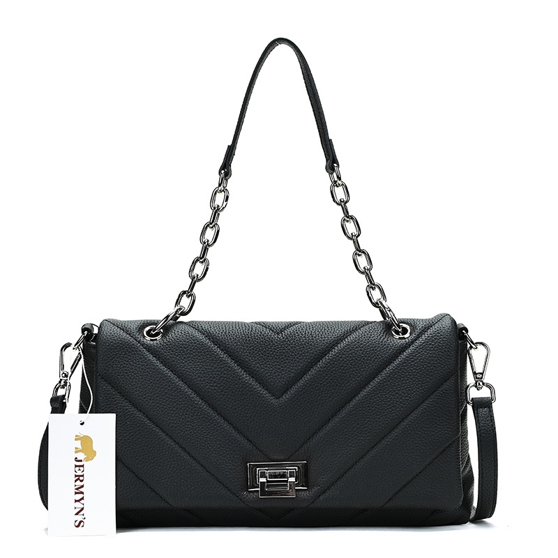 Geanta dama, piele naturala, JERMYN'S Almeira, neagra